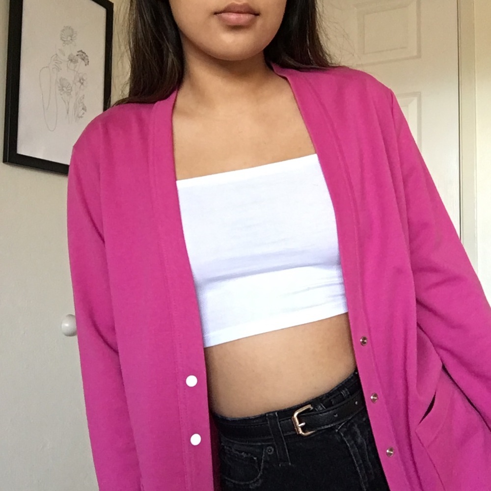 Bubblegum pink cardigan
